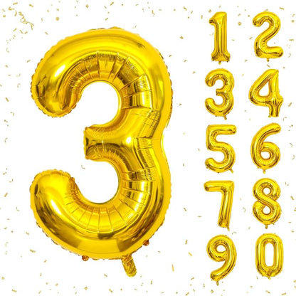 40 Inch Gold Number Balloons, Helium Mylar Foil Number Balloons by Unknown
