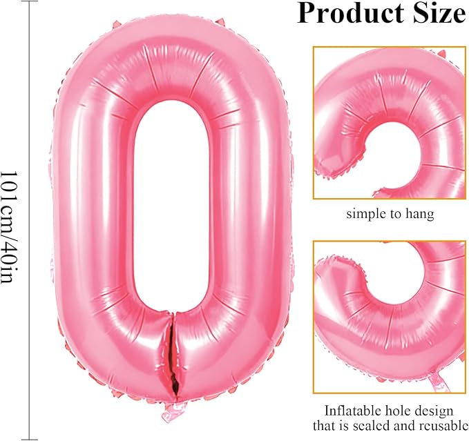 Number 30 Balloons for 30th Birthday Party Decorations, 0-100 Large No.30 - Image 2