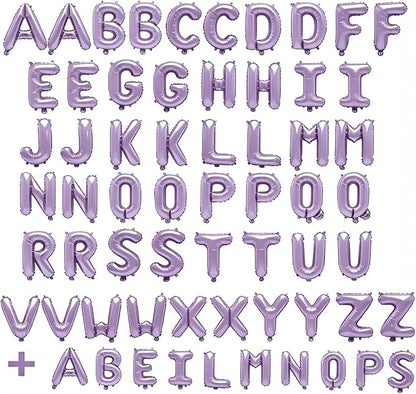 62 Pcs Pastel Purple Letter Balloons, Custom 2 Set A-Z Set - Image 2