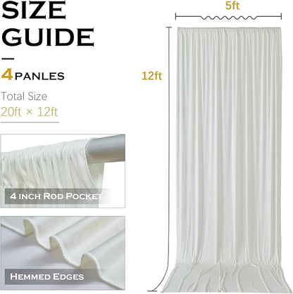 20ft×12ft Ivory Backdrop Curtain - Image 8