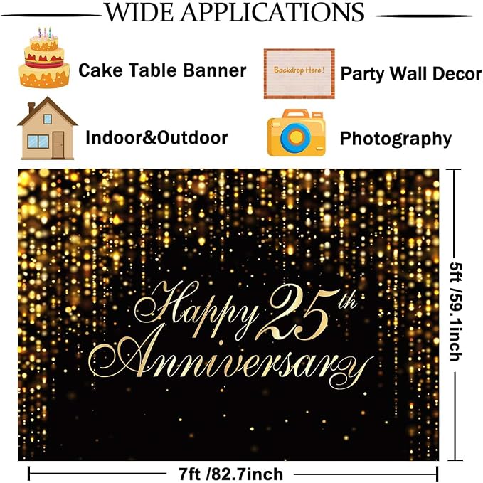 Happy 25th Anniversary Backdrop - Image 6