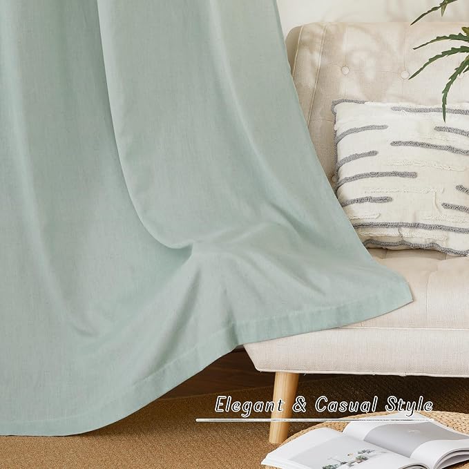 NICETOWN Linen Sage Green Curtains 96 inches Long - Image 6