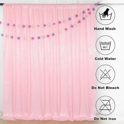 ShinyBeauty 5x7FT Pink Sequin Photobooth Backdrop | Sparkle Wedding & Birthday - Image 5