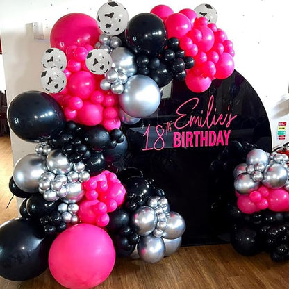 Hot Pink and Black Balloons Arch Kit, Cowgirl Farm Birthday Decoration western - Image 5