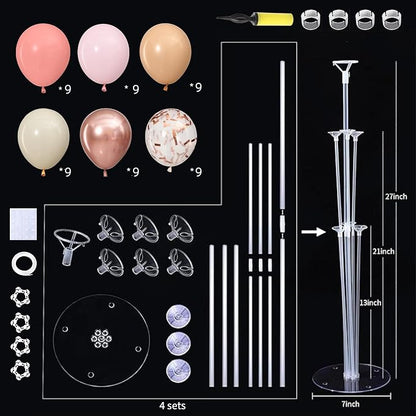4 Sets Dusty Pink and Rose Gold Balloons Stand - Image 3
