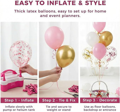 LovesTown Pink Gold and White Balloons - Image 6