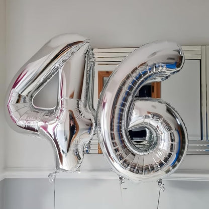 Silver 8 Balloon, 40 Inch Number 8 Balloon, 8 Birthday Balloon Decorations - Image 5