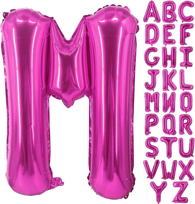 Lovoir 40 Inch Large Hot Pink Letter M Balloons Big Size Jumbo Mylar Foil by Lovoir