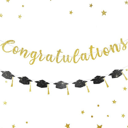 2026 Graduation Banners Party Decorations, Glitter Congratulations by Unknown