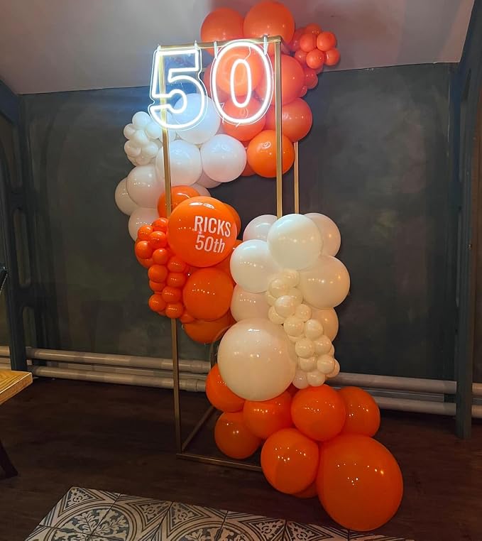 Orange and White Balloon Arch Kit, ADOINBY 140Pcs White and Orange Balloons - Image 4
