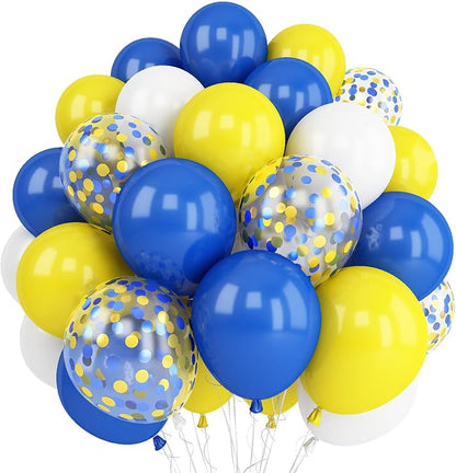 Yellow Blue Balloons, 12 Inches Blue Yellow White Balloons by Togvu
