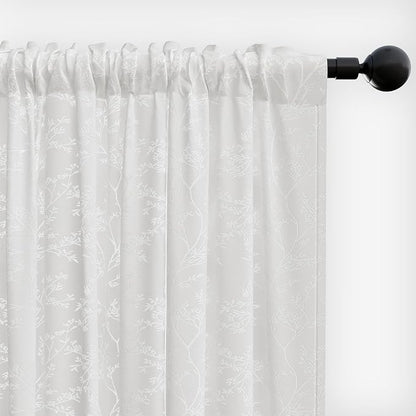 Anmao White Semi Sheer Light Filtering Curtains 54 Inches Long 2 Panels - Image 8