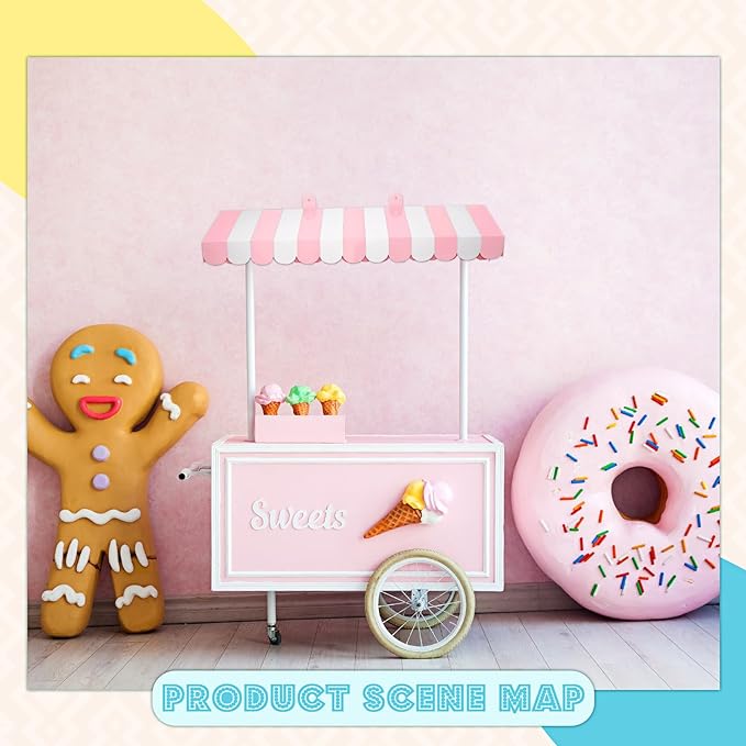 Boao 4 Pack Pink Circus Awning Decoration 3D Pink and White Stripe Cardboard - Image 5