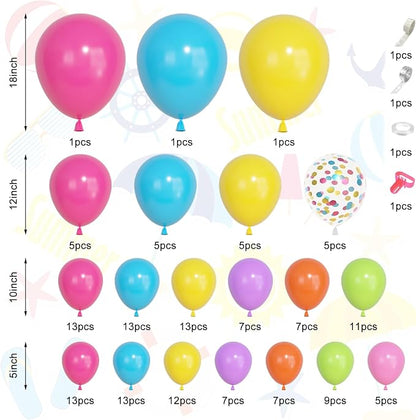 157Pcs Tropical Summer Balloons Arch Garland Kit Different Size | Hot Pink Blue - Image 3