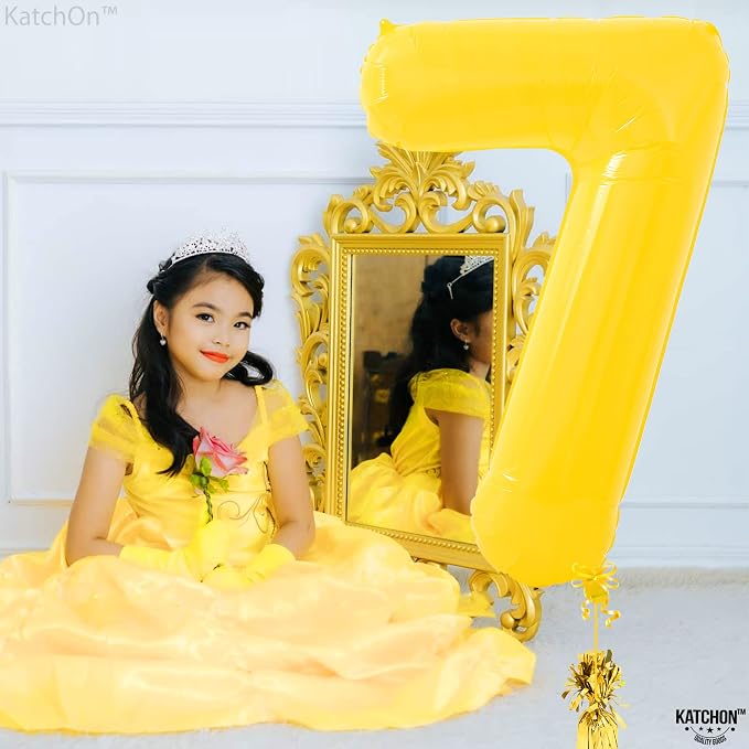 KatchOn, Giant Yellow Number 7 Balloon - Image 8