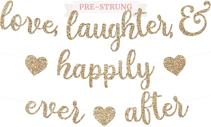 Pre-Strung Love Laughter & Happily Ever After Banner by PerfectOccasion