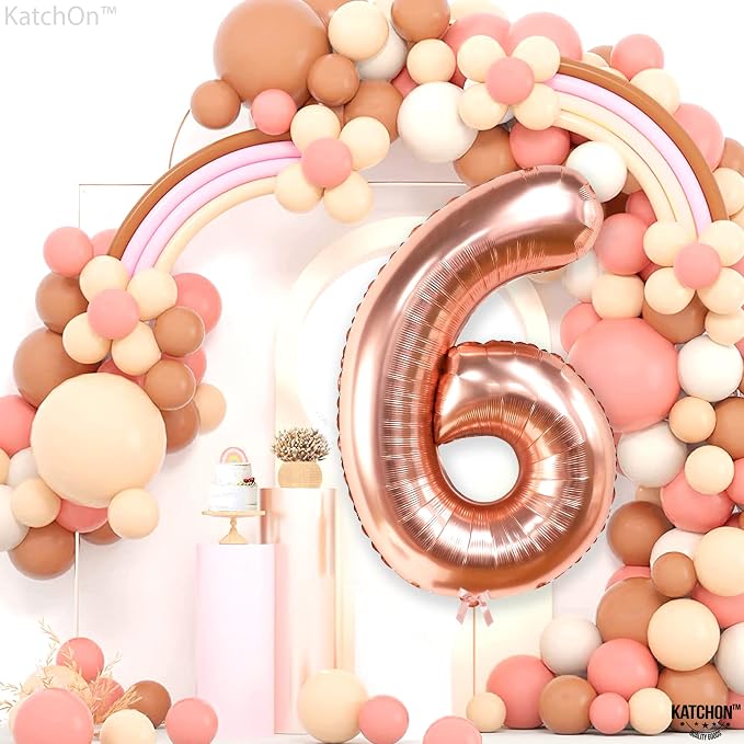 KatchOn, Giant Rose Gold Number 6 Balloon - Image 6