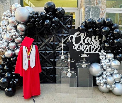 Black and Silver Balloon Arch Kit, Graduation, Anniversary Decorations - Image 5