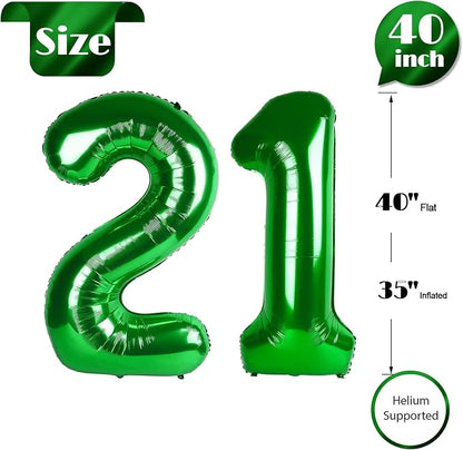 Green Number 21 Balloon 40 Inch - Image 5