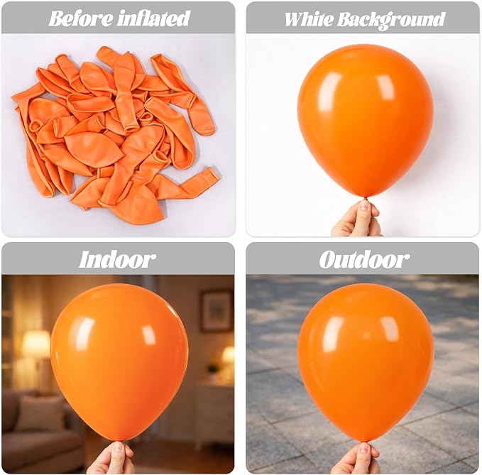 Voircoloria 105pcs Orange Party Latex Balloons, 12inch | - Image 3