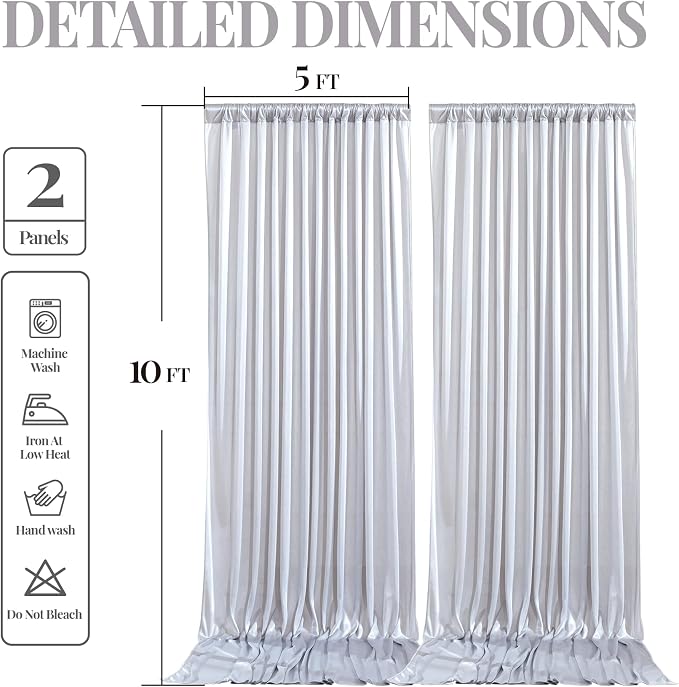10x10ft Silver Glitter Backdrop Curtain - Image 9