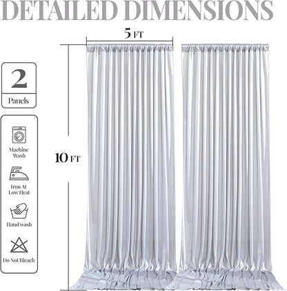 10x10ft Silver Glitter Backdrop Curtain - Image 9