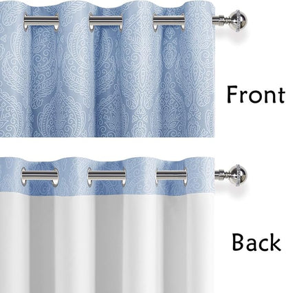 DWCN Navy Blackout Damask Curtains - Image 3
