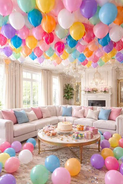 100 Pack Balloon Arch Kit – 12 Inch Assorted Rainbow Latex Balloons - Image 9