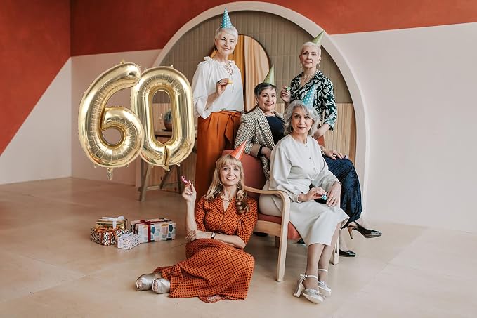 Light Gold 50 Number Balloons 40 Inch White Gold Giant 50 Foil Mylar Helium | - Image 6