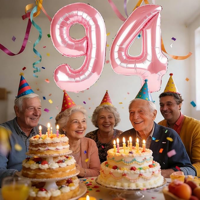 40 Inch Number 94 Balloons for 94th Birthday Party Decorations, 0-100 Jewelry - Image 2