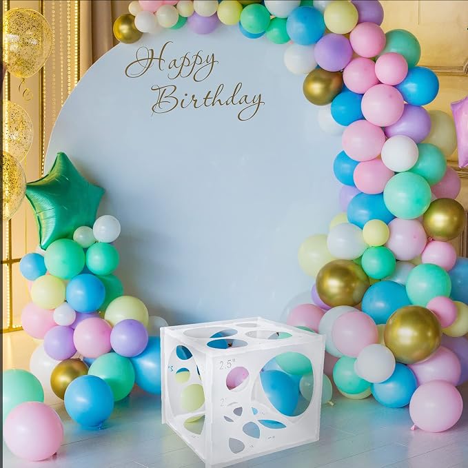 Auihiay 18 Holes Balloon Sizer Box Cube, 2-10 Inch Balloon Sizer | Collapsible - Image 6