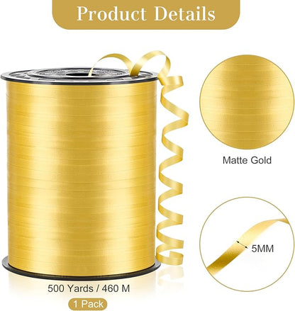 Gold Curling Ribbon, 500 Yards, 1/5 Inch | - Image 2