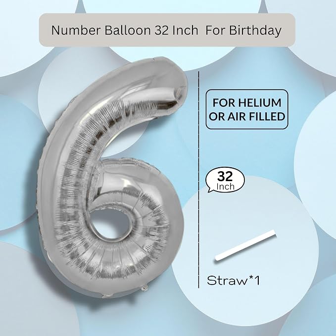 Green Number Balloon 6 Mylar Foil Balloons 32 inch - Image 7