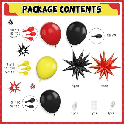 Red Black Yellow Balloon Arch Kit - Image 2
