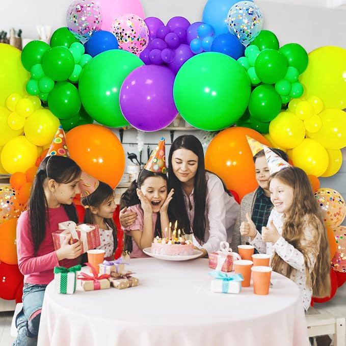 162 Pcs Colorful Rainbow Balloons Arch Kit, Diffrent Size Rainbow Balloon - Image 5