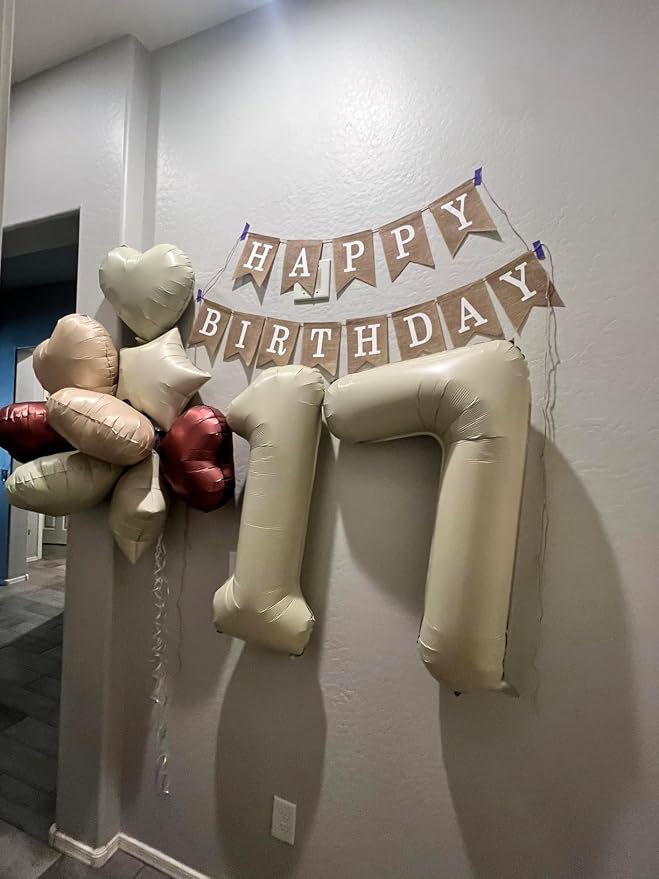 Number Balloons Cream 7 Balloon 40 inch - Image 3