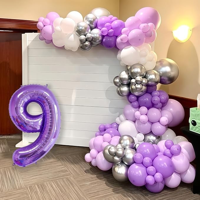 Purple 1 Balloon Number, 40 Inch Number 1 Balloon Big Purple 1 Foil Mylar - Image 6
