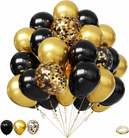 Lukiituke Black and Gold Balloons by Lukiituke