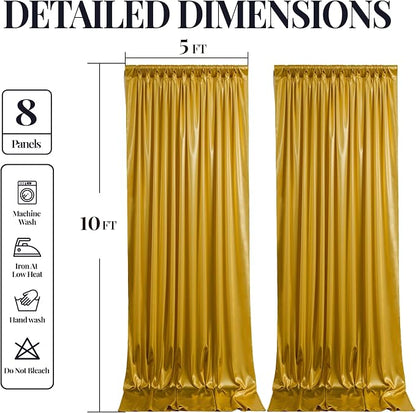 40x10ft Dark Gold Glitter Backdrop Curtain - Image 9