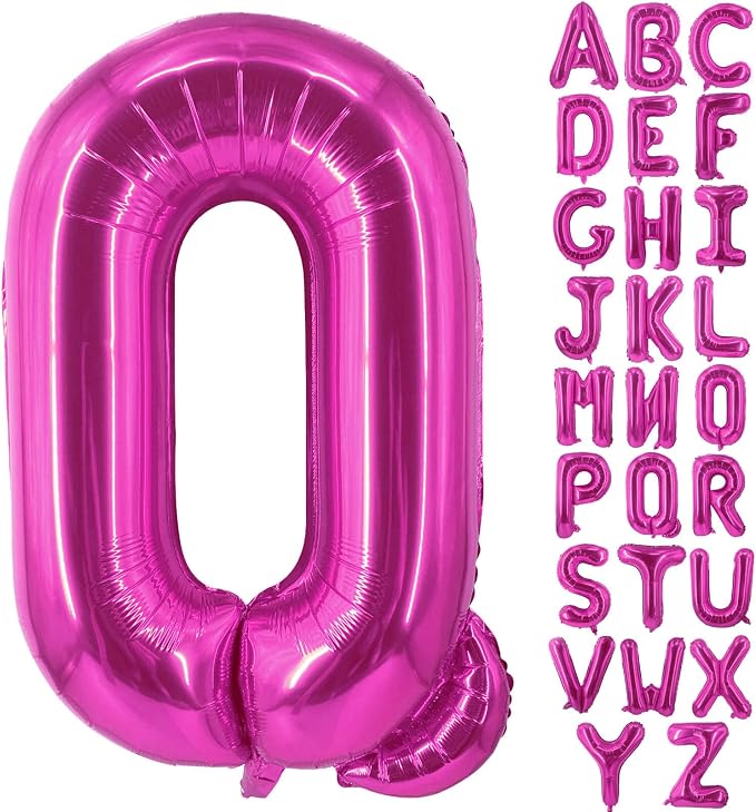 Lovoir 40 Inch Large Hot Pink Letter Q Balloons Big Size Jumbo Mylar Foil by Lovoir