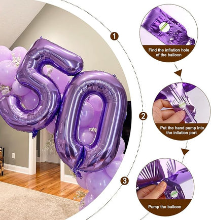 18 Balloon 40 inch Purple Number Balloons - Image 6