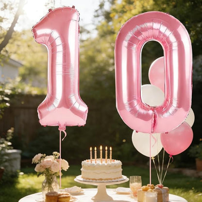 40 Inch Number 10 Balloons for 10th Birthday Party Decorations, 0-100 Jewelry - Image 3