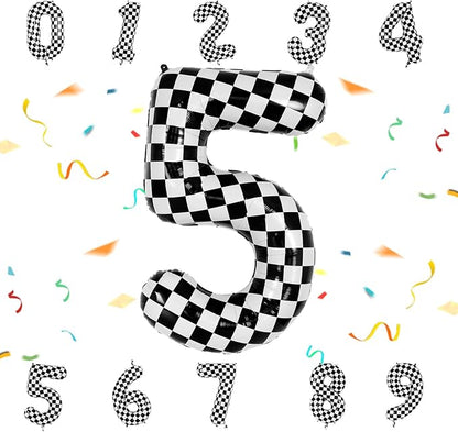 40 Inch Checkered Number Balloon by Unknown