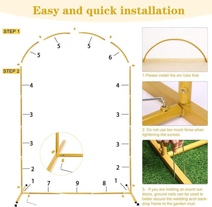 RUBFAC 6.6FT Metal Arch Backdrop Stand - Image 5