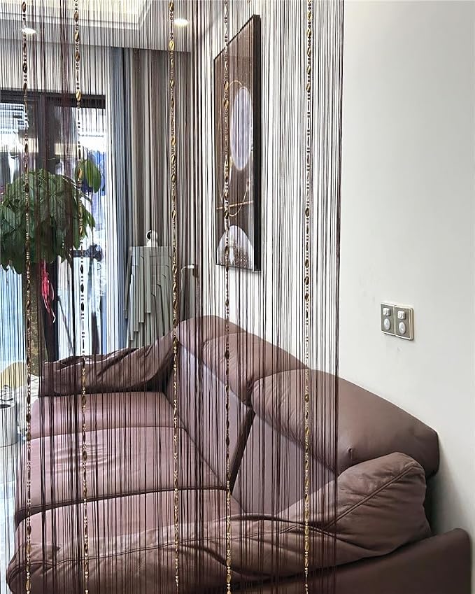 ave split 100cmX200cm Decorative Door String Curtain Beads Wall Panel Fringe - Image 4