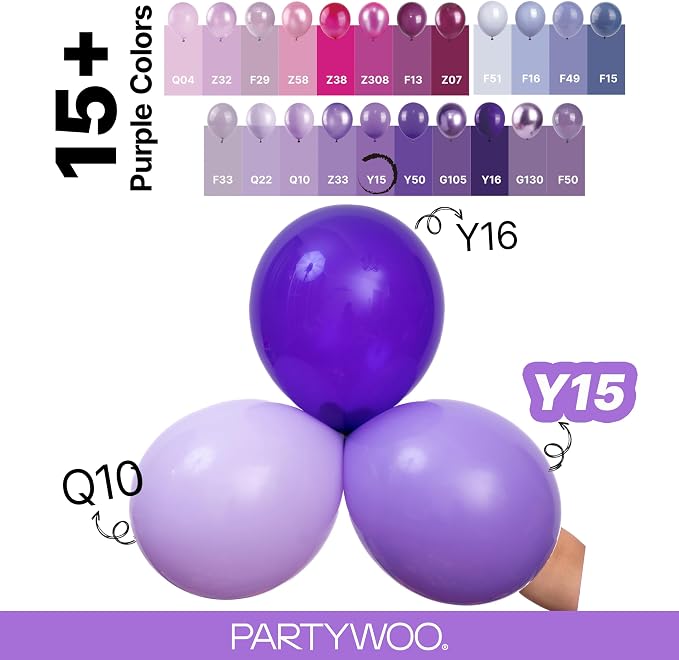 PartyWoo Purple Balloons 85pcs Different Sizes of 18 12 10 5 Inch | Balloons - Image 4