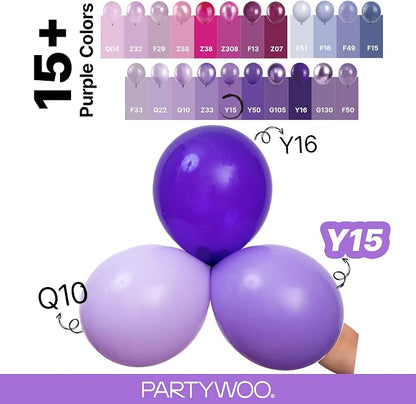 PartyWoo Purple Balloons 127pcs Different Sizes of 36 18 12 10 5 Inch Purple - Image 4