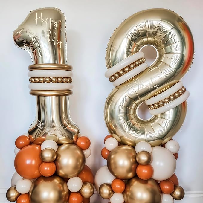 Champagne Gold 20 Balloon Number, 40 Inch Light Gold 20 Balloons Big Foil Mylar - Image 4
