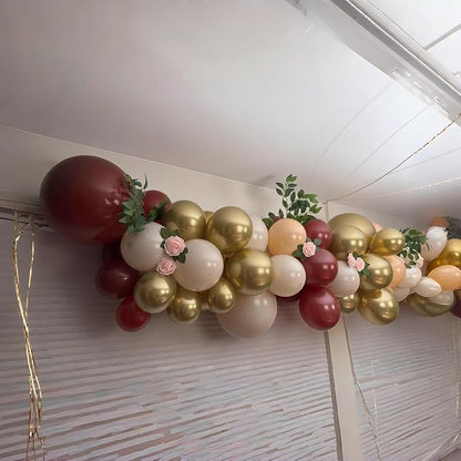 Burgundy and Gold Balloons - Image 8