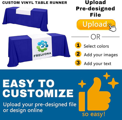 Custom Table Runner with Business Logo 24in x 72 in, Customzied Banner and Signs - Image 4